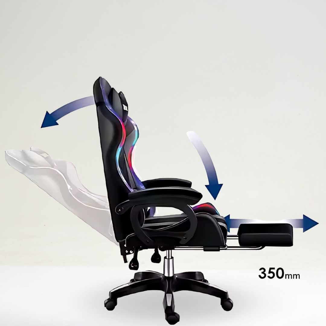 Silla Gamer ONFIRE con Masajeador Lumbar – Diseño Ergonómico y Luz RGB