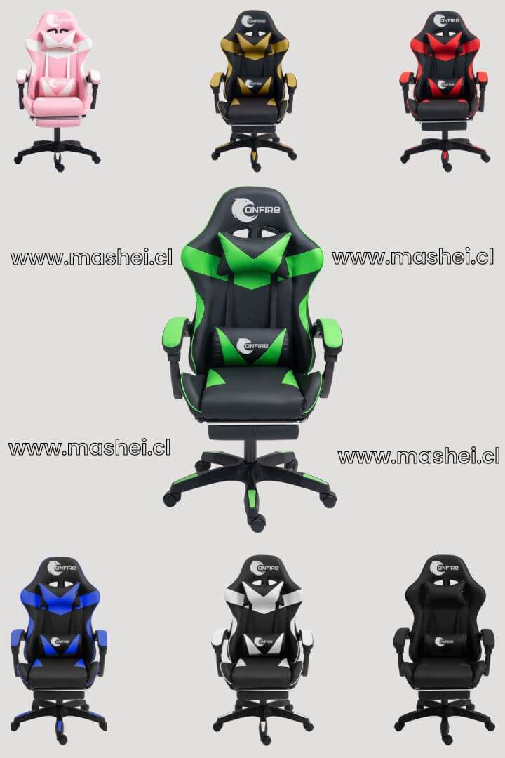 "Silla Gamer OnFire con Reposapiés y Masajeador Lumbar – Diseño Ergonómico y Garantía de 3 Meses"