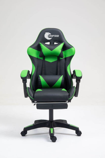 "Silla Gamer OnFire con Reposapiés y Masajeador Lumbar – Diseño Ergonómico y Garantía de 3 Meses"