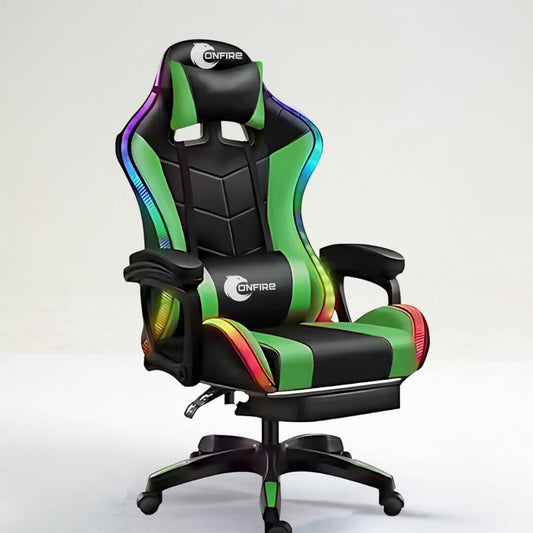 Silla Gamer ONFIRE con Soporte Lumbar – Diseño Ergonómico y Luz RGB