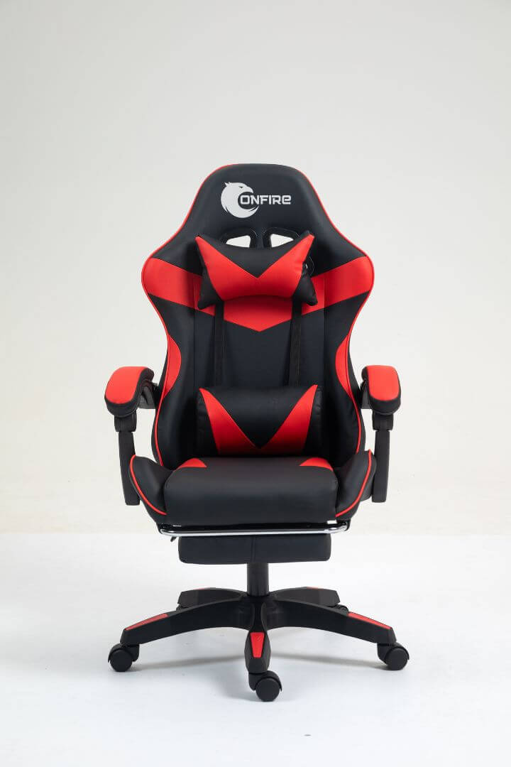 "Silla Gamer OnFire con Reposapiés y Soporte Lumbar – Ideal para Gaming y Trabajo en Casa"