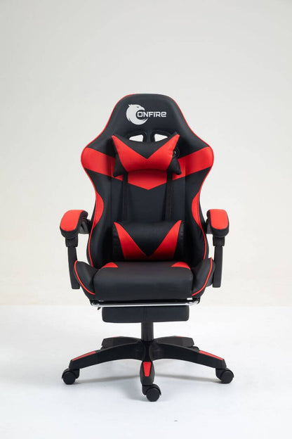 "Silla Gamer OnFire con Reposapiés y Soporte Lumbar – Ideal para Gaming y Trabajo en Casa"