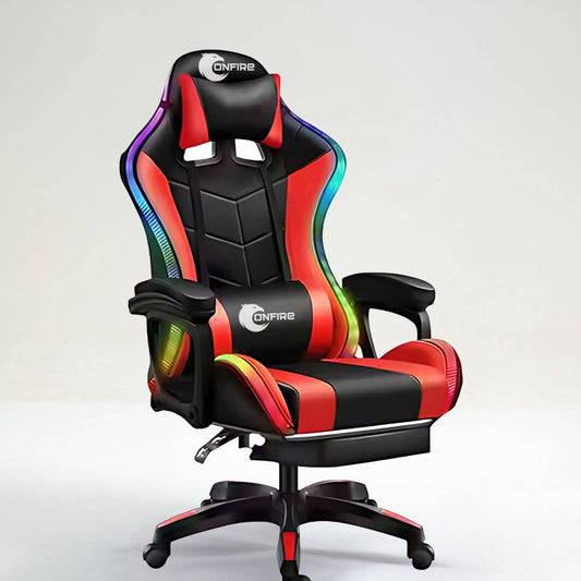 "Silla Gamer ONFIRE Ergonómica con Reposapiés y Masajeador Lumbar – Confort para Gamers y Oficina"