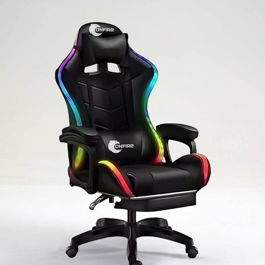 Silla Gamer ONFIRE con Masajeador Lumbar – Diseño Ergonómico y Luz RGB