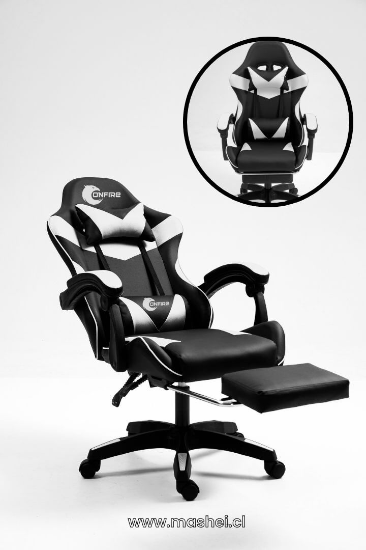 "Silla Gamer OnFire con Diseño Moderno y Reposapiés – Garantía de 3 Meses y Confort para Jugadores"